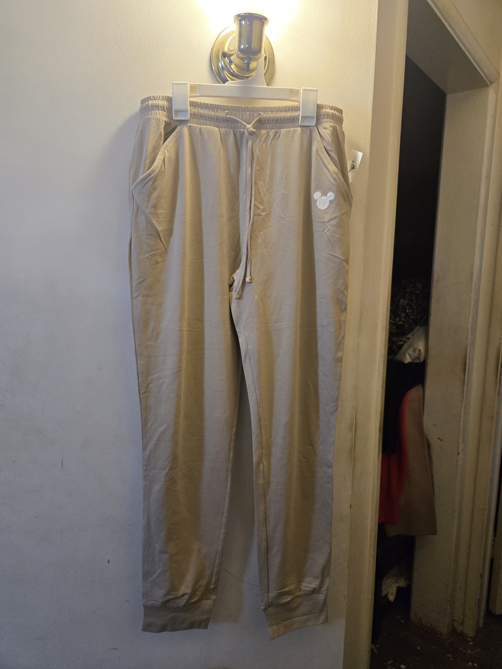 Disney Beige Jogger Pants with Mickey Icon